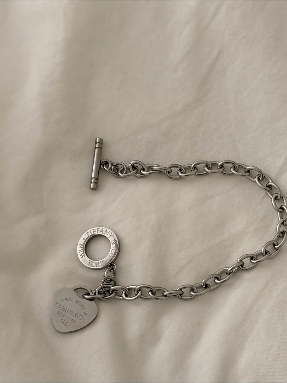 Return to Tiffany Heart Tag Toggle Bracelet in Silver